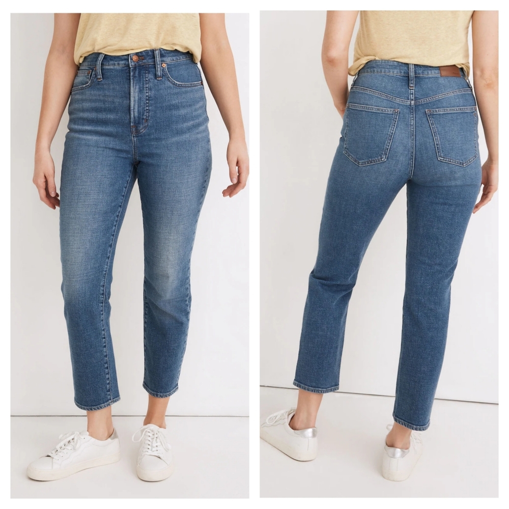 Madewell High-Rise Curvy Perfect Vintage Crop Jeans in Medium Blue Wash